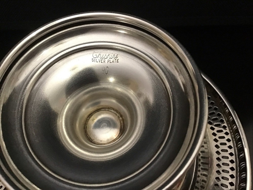 Vintage Cheshire Silver Plated Pedestal Small Bonbon Compot Dish