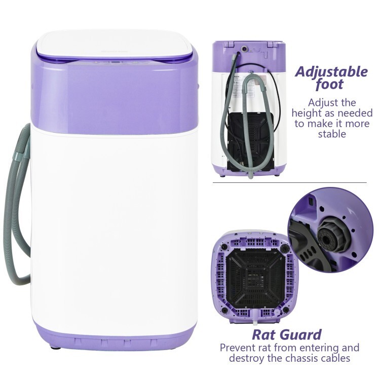8lbs Washing Machine Fully-Automatic Portable Compact Laundry With Drain Pump