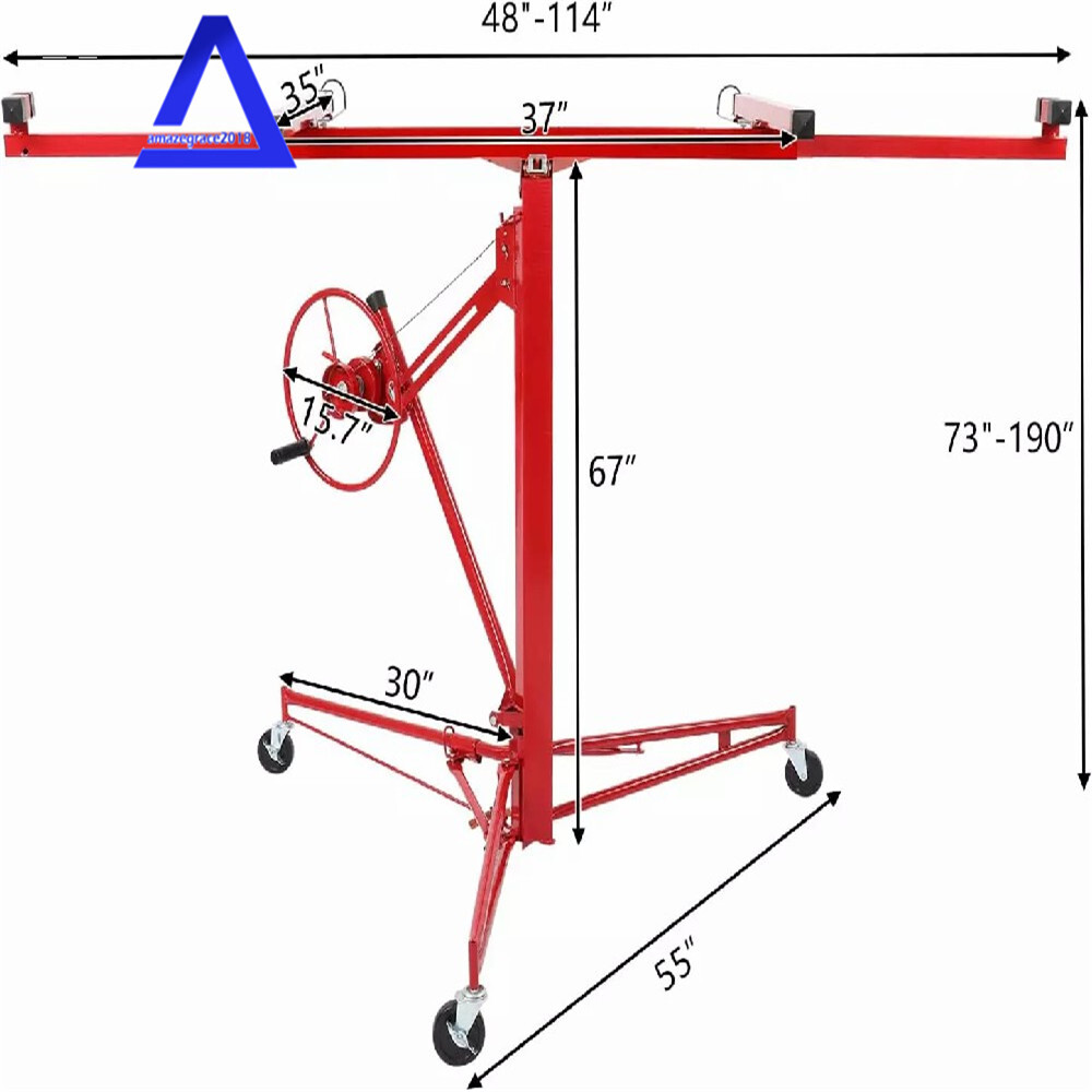 Drywall Lift 16FT Plasterboard Panel Sheetrock Hoist Lifter Carrier Safety Lock