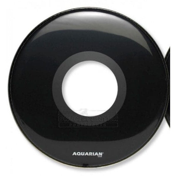 Aquarian Center Ported Bass Black Drumhead 20"