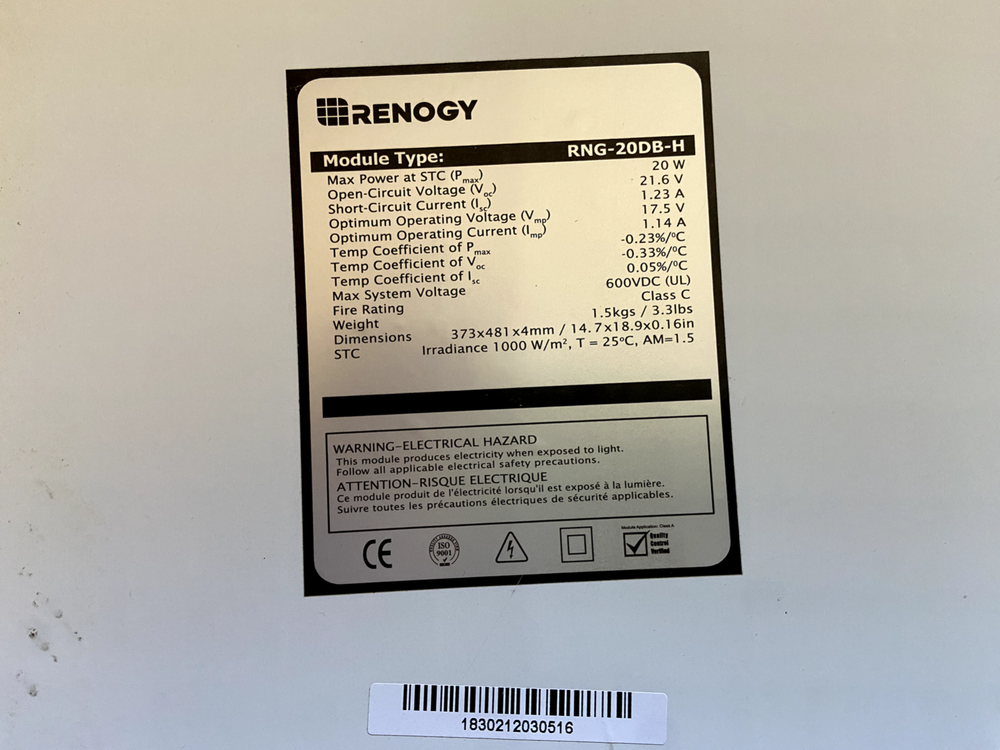 Renogy RNG-20DB-H Flex Solar Panel