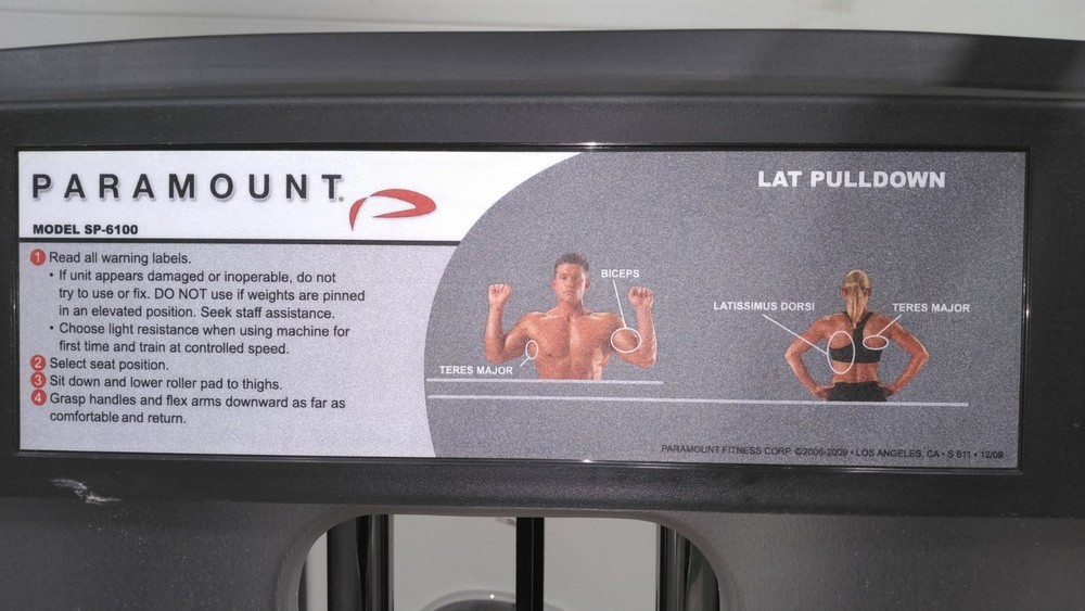 Lat Pulldown Paramount Model: SP-6100