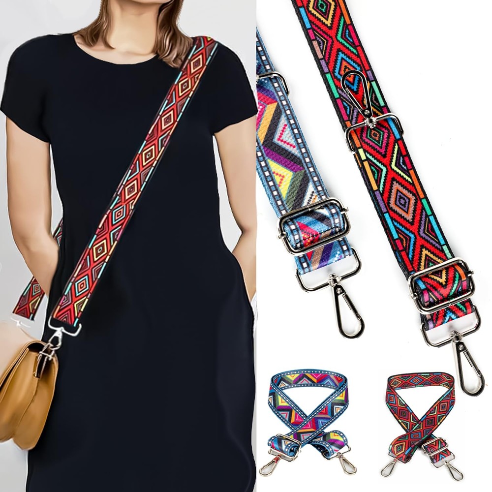 2 PCS Purse Strap, 1.5" Wide Shoulder Strap Adjustable Replacement, Repla