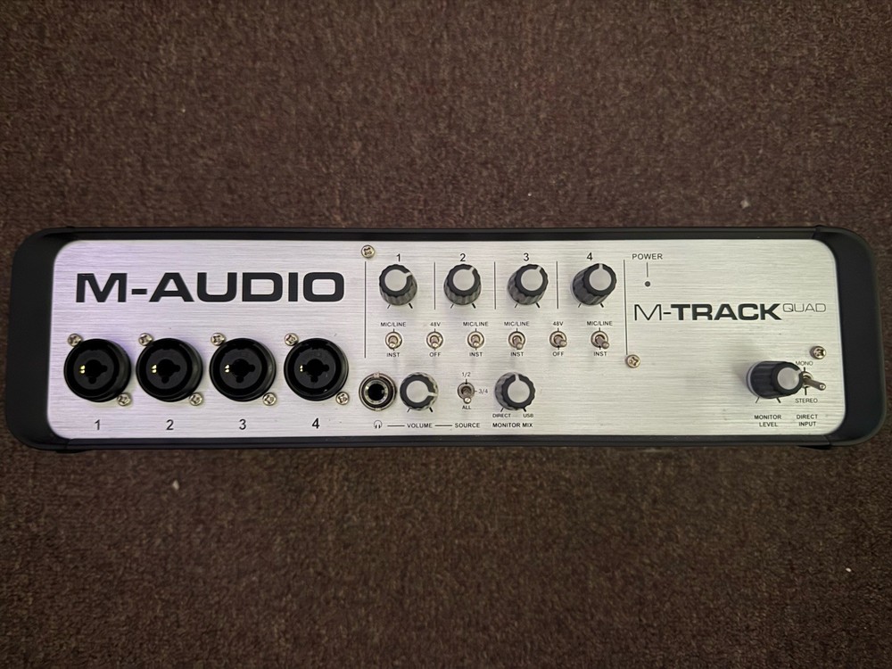 M-Audio M-Track Quad USB Audio Interface, MIDI, 4 Channels, Phantom Power