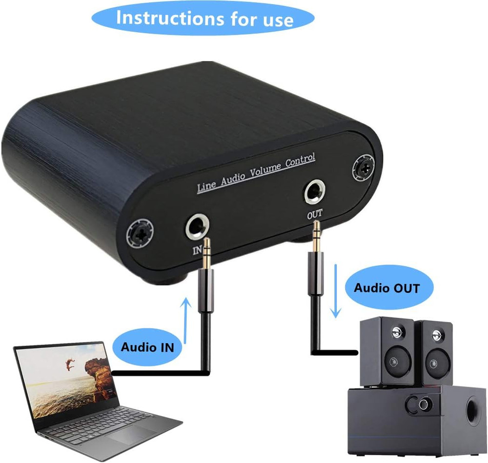 3.5 Mm Audio Volume Controller, Line Volume Control Box, 1/8" Aux Mini Inline At