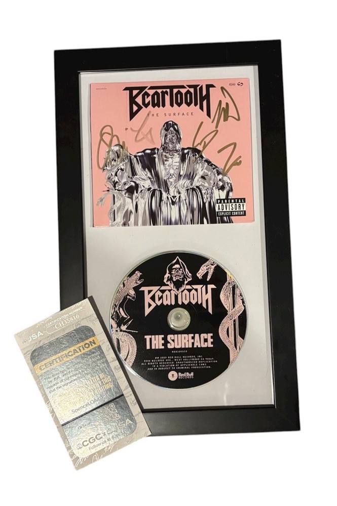 BEARTOOTH Signed THE SURFA JSA CD autograph DISPLAY FRAMED *FULL BAND* autograph