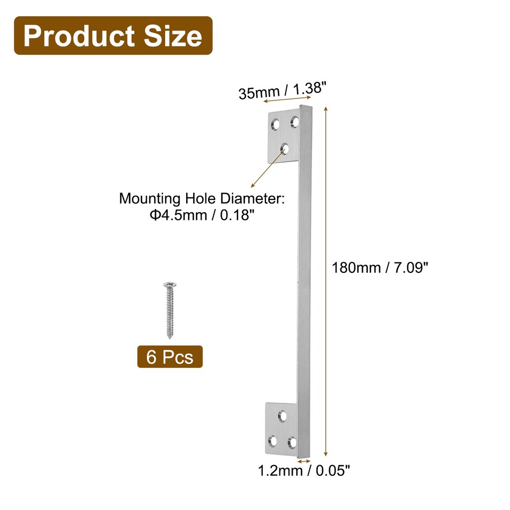 Door Latch Guard Plate, 7" Door Security Protector Shield, Silver