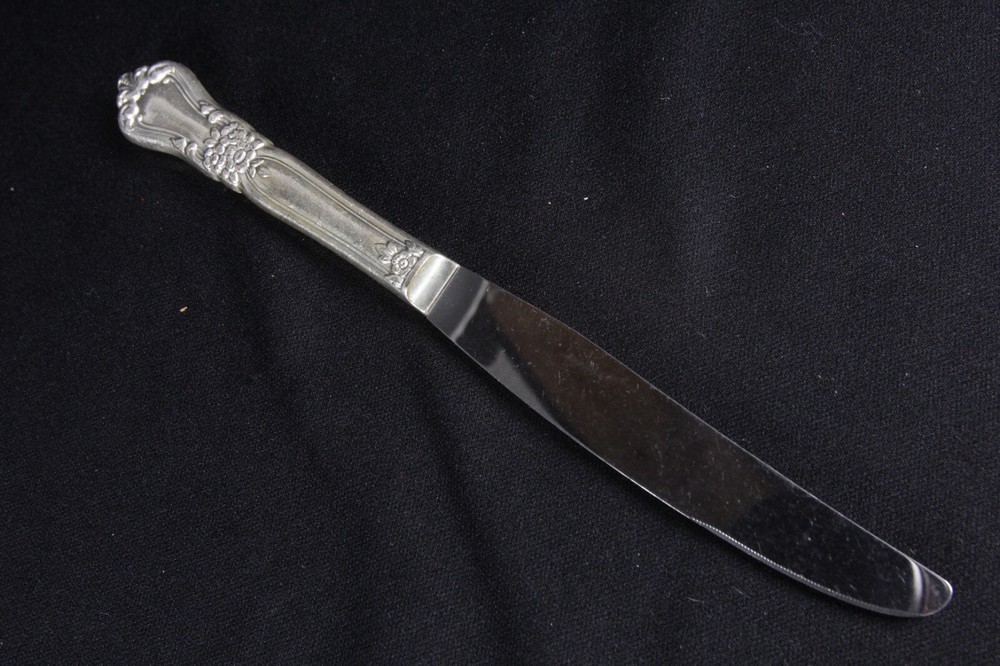 8 Valley Rose Pattern Dinner Knives By Oneida Silverplate