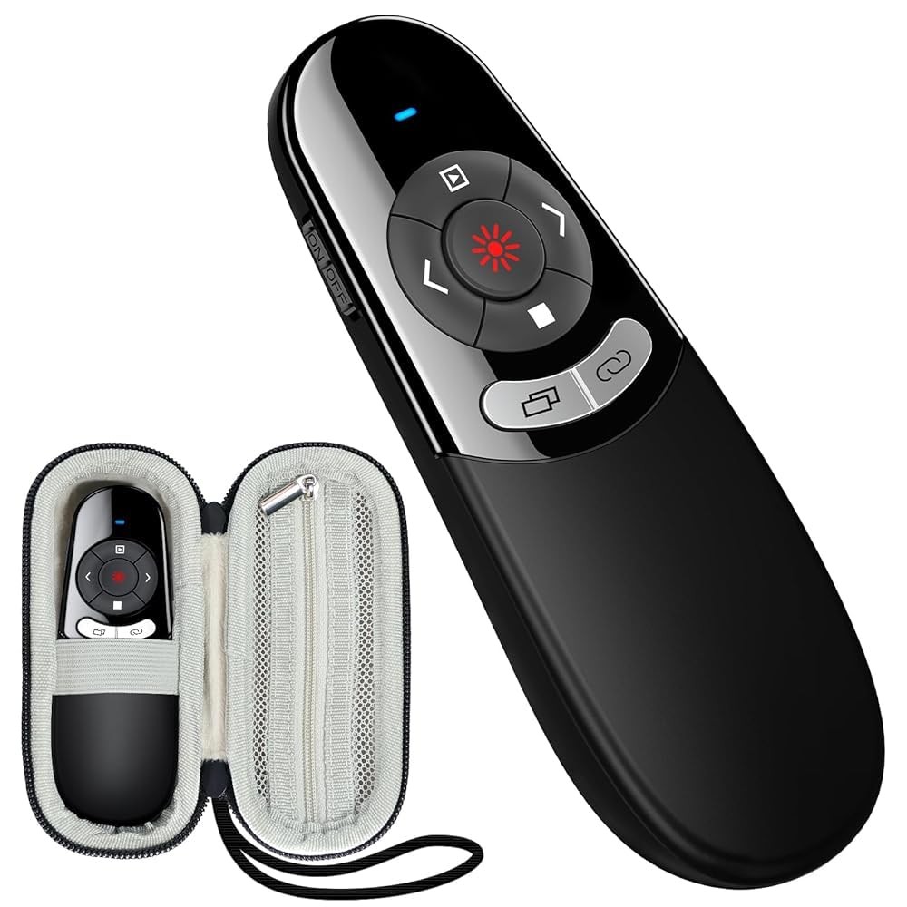 2 in 1 Type C USB Presentation Clicker with Carry Bag, Wireless Presenter Rem...