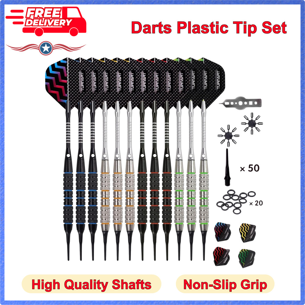 Darts Plastic Tip - Professional Soft Tip Dart Set for Electronic Dartboard 12PC