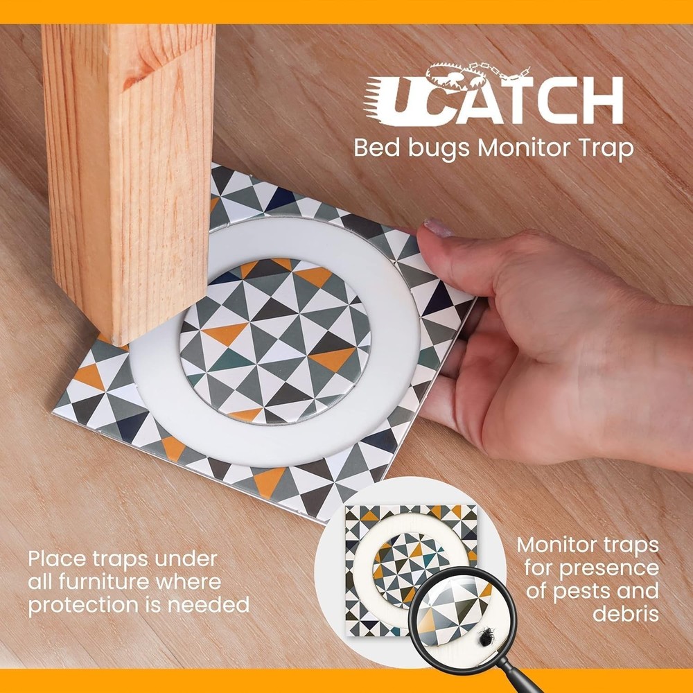 Bed Bug Interceptors for Bed Legs – 8 Pack Bed Bug Trap & Detector.