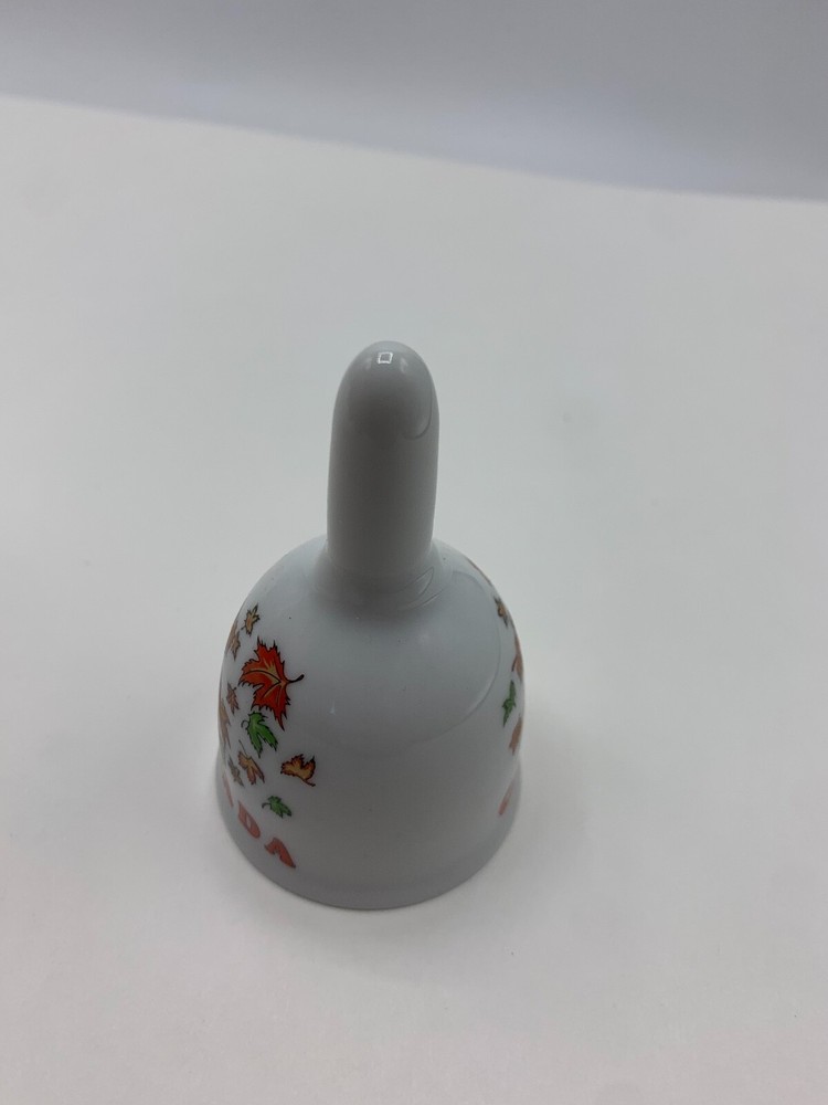 Canada Leafs White Ceramic Bell 3" Tall