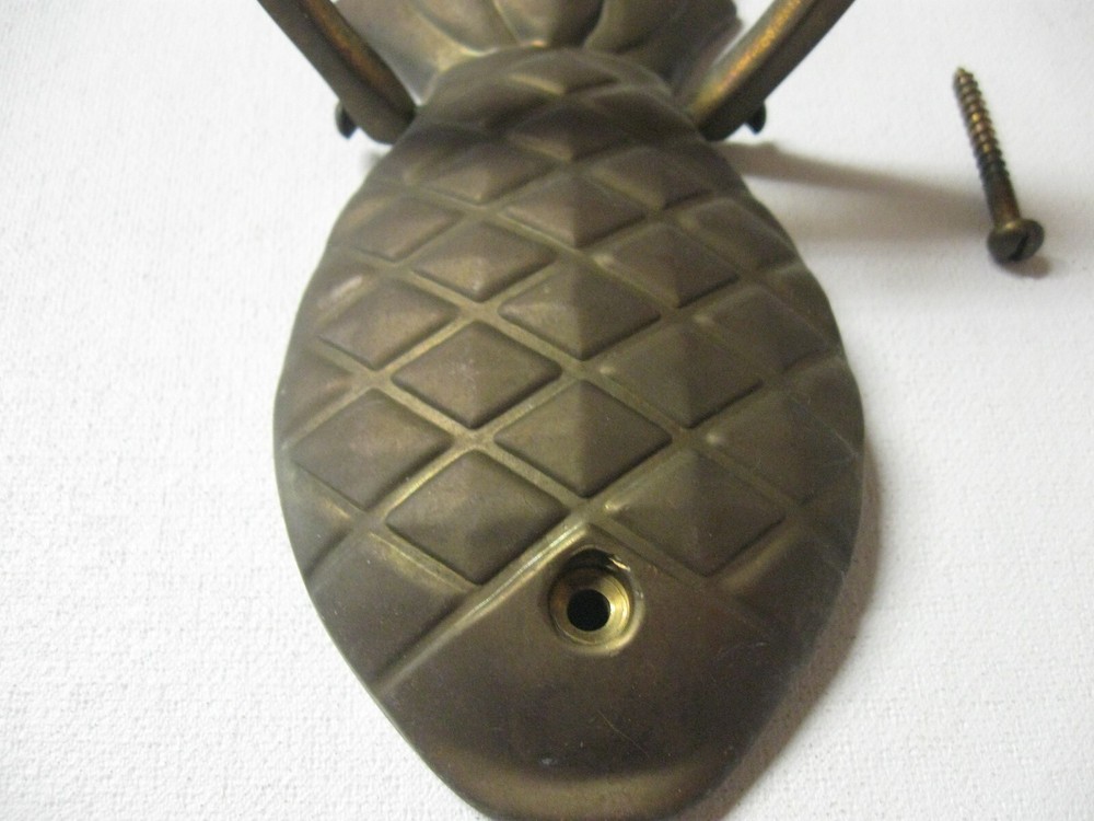 BRASS PINEAPPLE DOOR KNOCKER "WELCOME" HANDLE