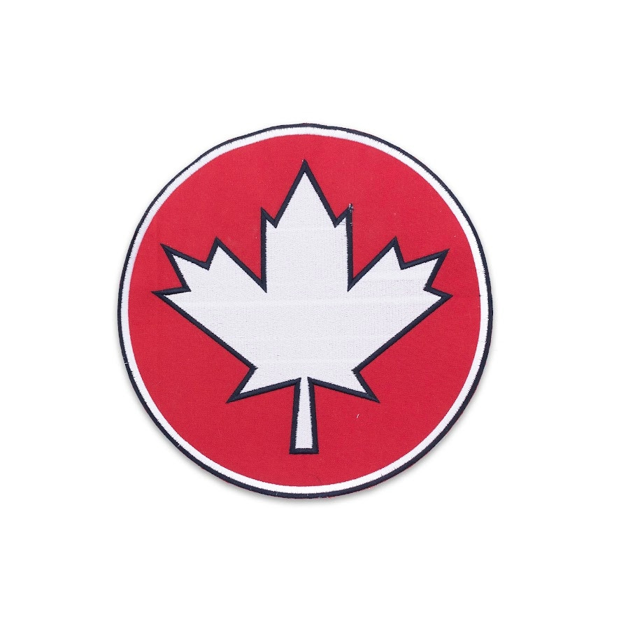 Canada Maple Leaf 9” Round Embroidered Patch Iron On Canadian Biker Vest Jacket