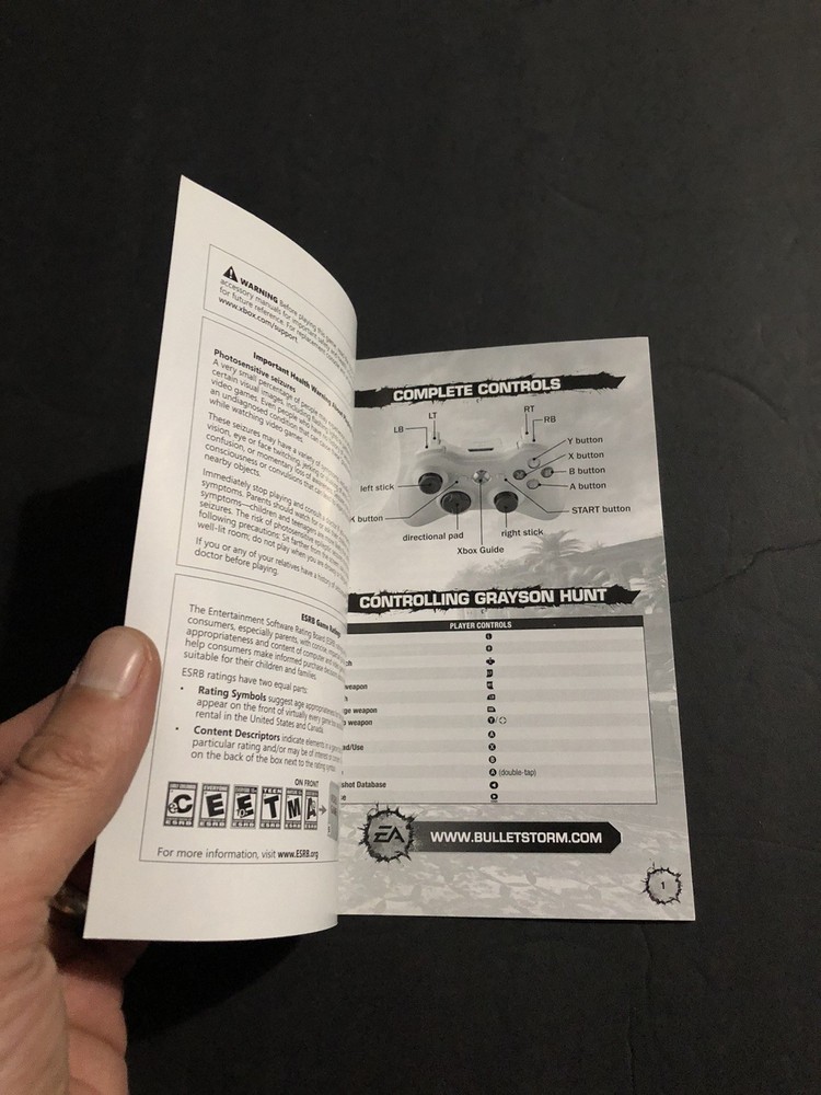 bulletstorm xbox 360 Manual Only