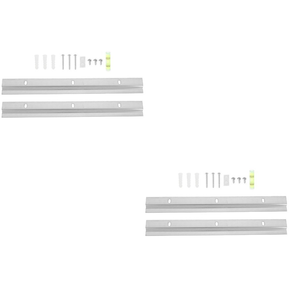 2 Sets Picture Hooks for Rail Wall Mounting Interlocking Brackets