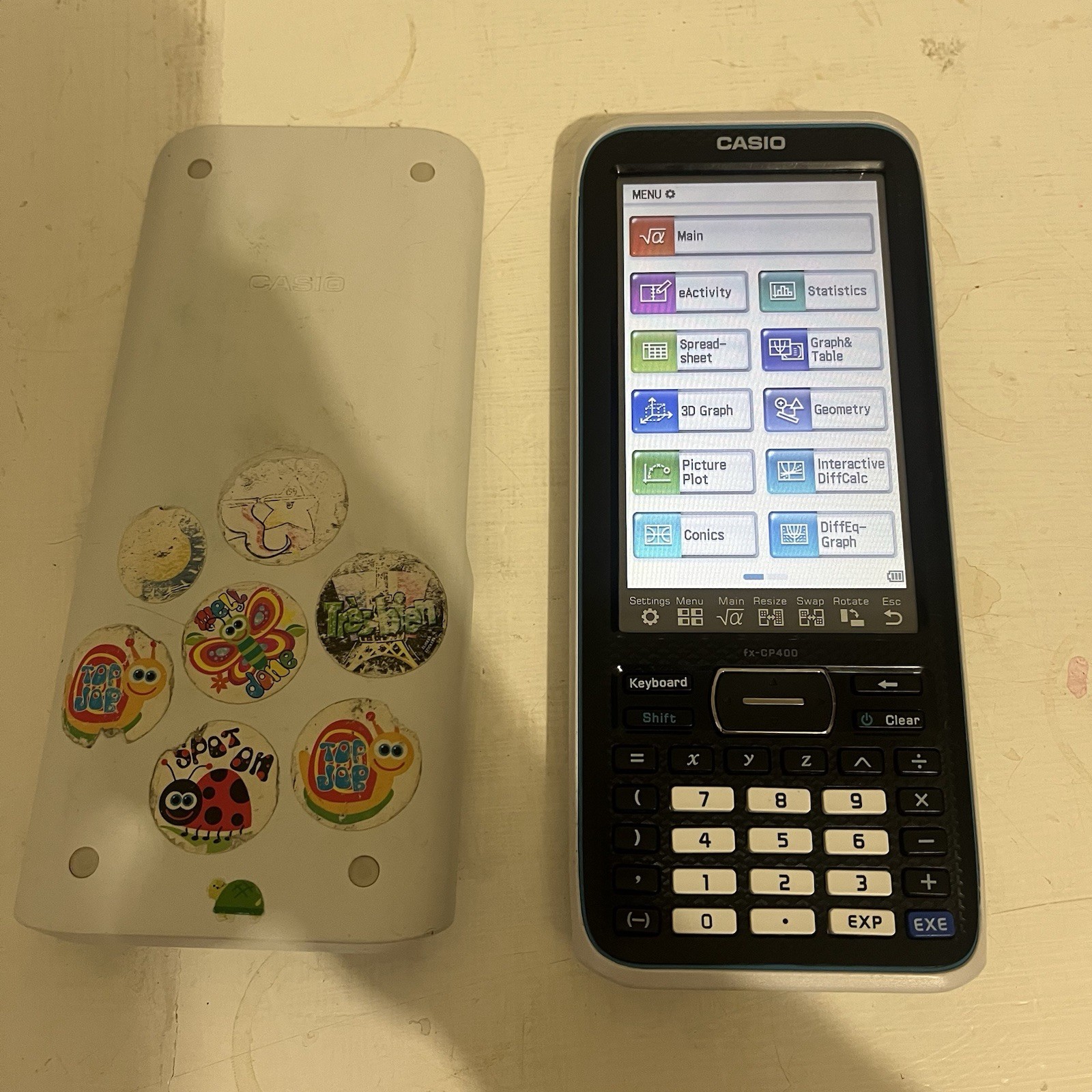 Casio Classpad II fx-CP400 Calculator Missing Battery Cover And Stylus