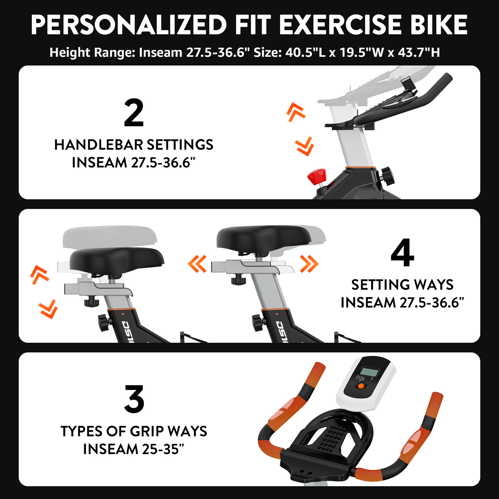 Fitness Exercise Bike Indoor Cycling Stationary Bicycle Home Gym Cardio Workout