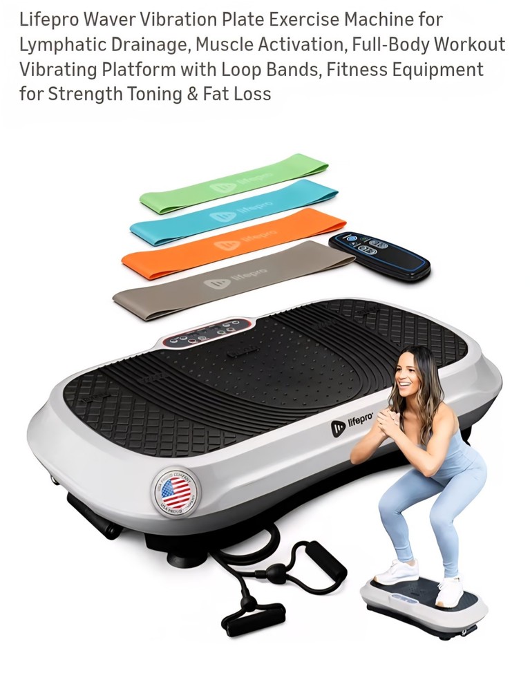 Lifepro Waver Vibration Plate Exercise Machine with Loop Bands & Remote Control