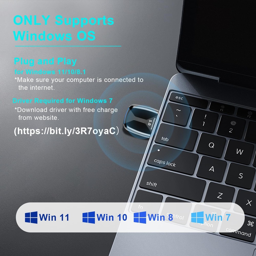 Hakimonoe Upgraded USB Bluetooth 5.4 Adapter for PC, Wireless USB Dongle for ...