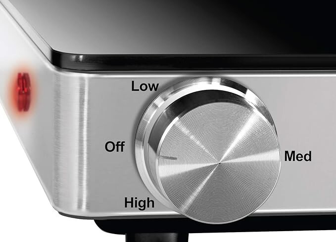 Chefman Compact Glass top Warming Tray with Adjustable Temperature Control-Black