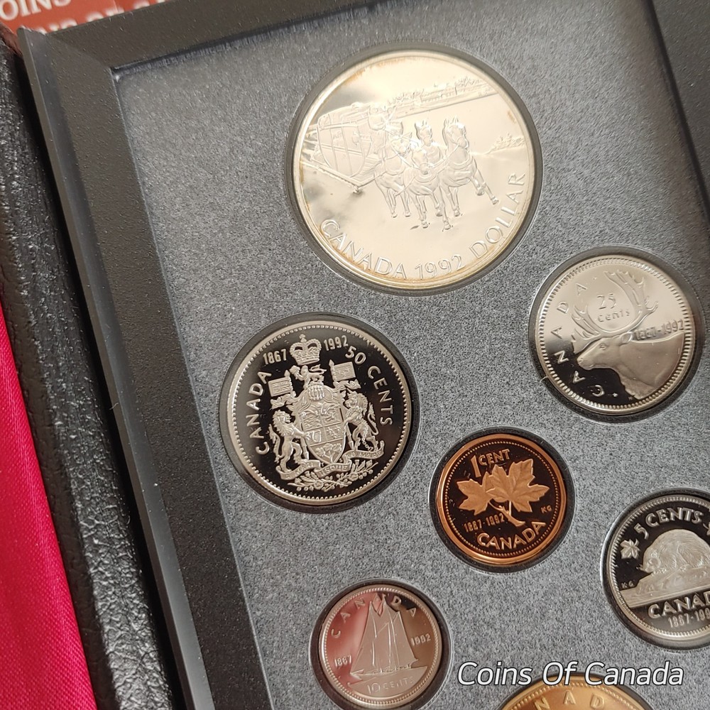 1992 Canada Proof Set w/ Special Edition Stagecoach Silver Dollar #coinsofcanada