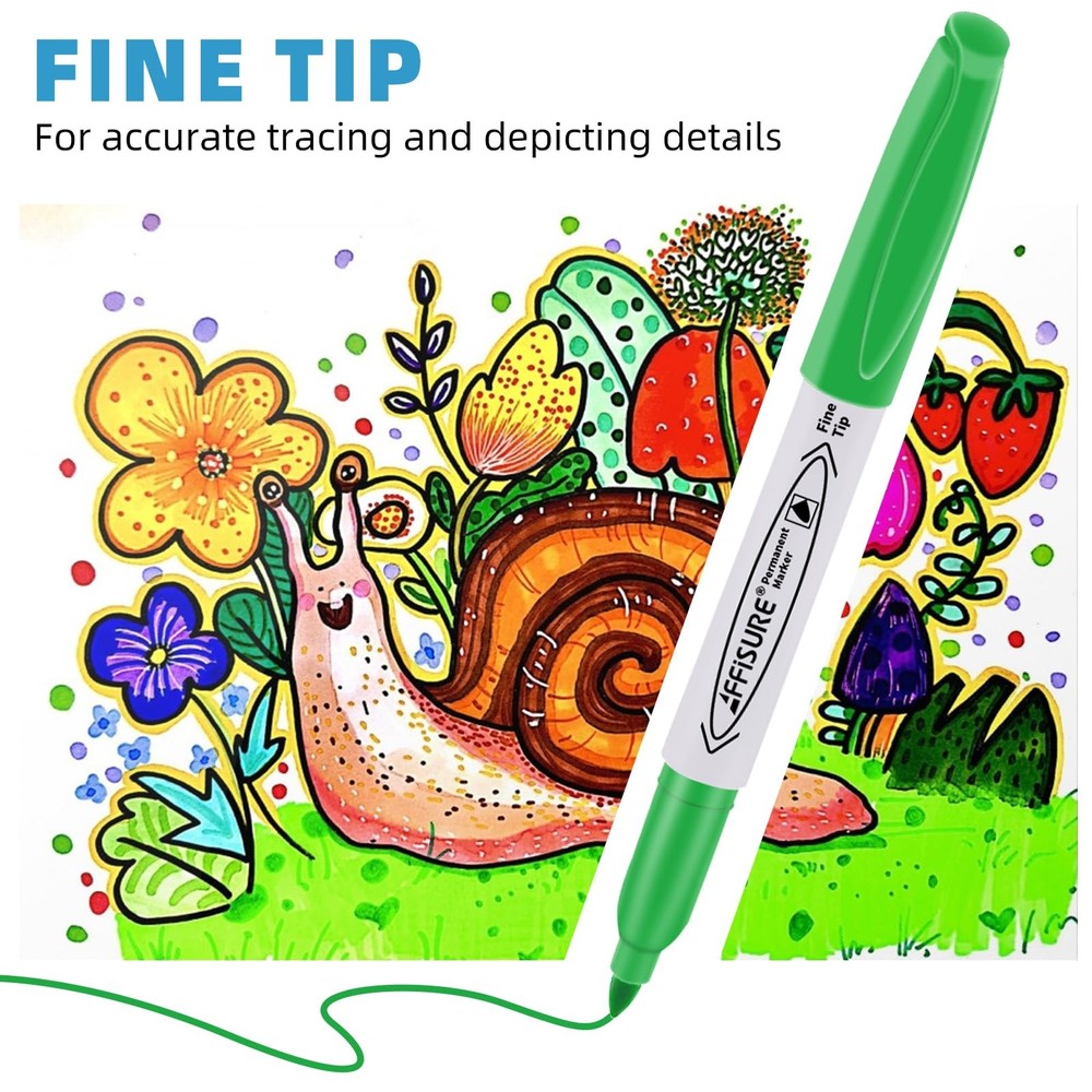 84 Pack Permanent Markers, 12 Colors, Fine Point Assorted Bulk Set, Fast Dry