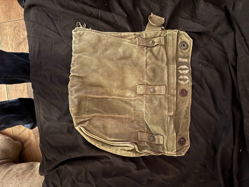 Army canvas bag, specifically a carrying case