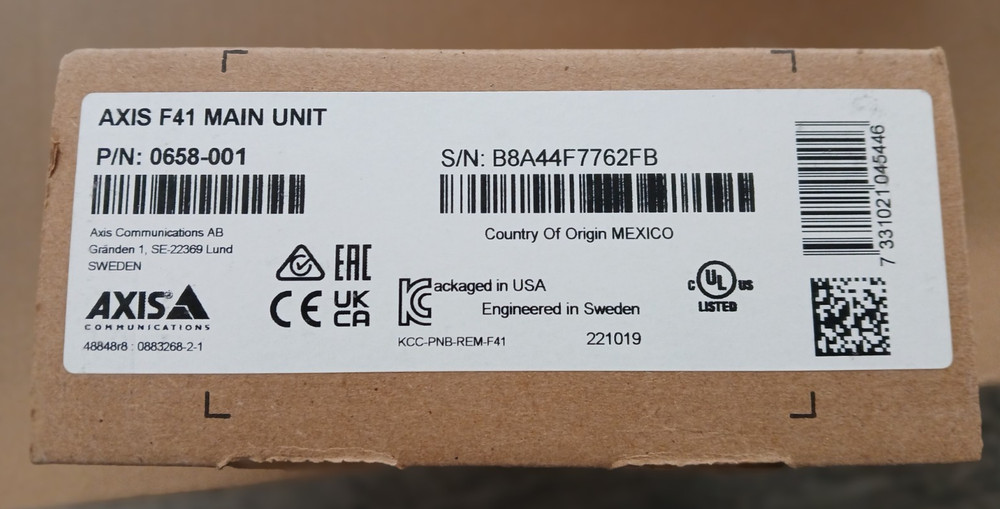 Axis Communications F41 Main Unit - 0658-001 New