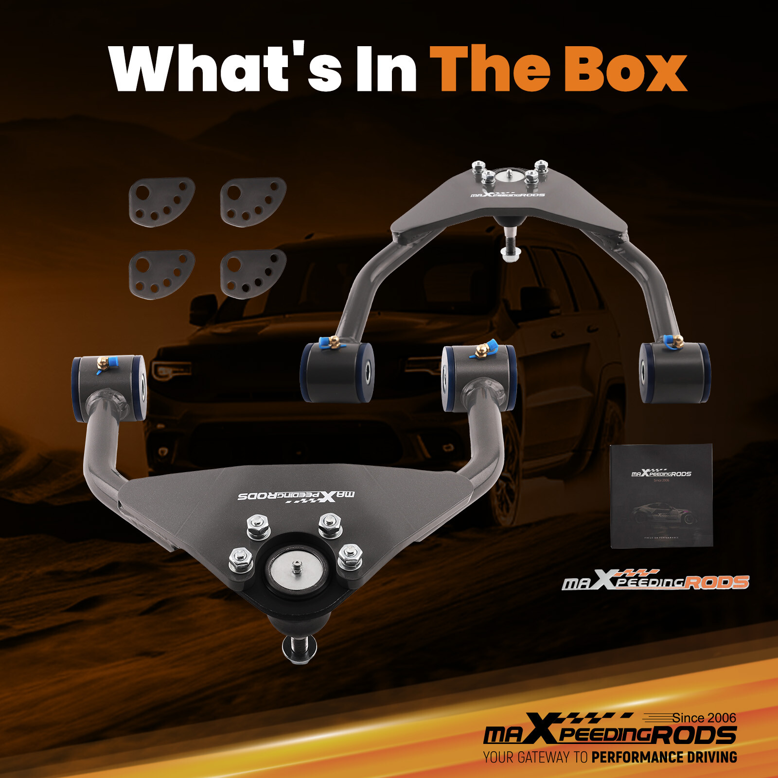 2x Upper Drop Alignment Control Arms Drop Kit for 1999-06 Silverado Sierra 1500