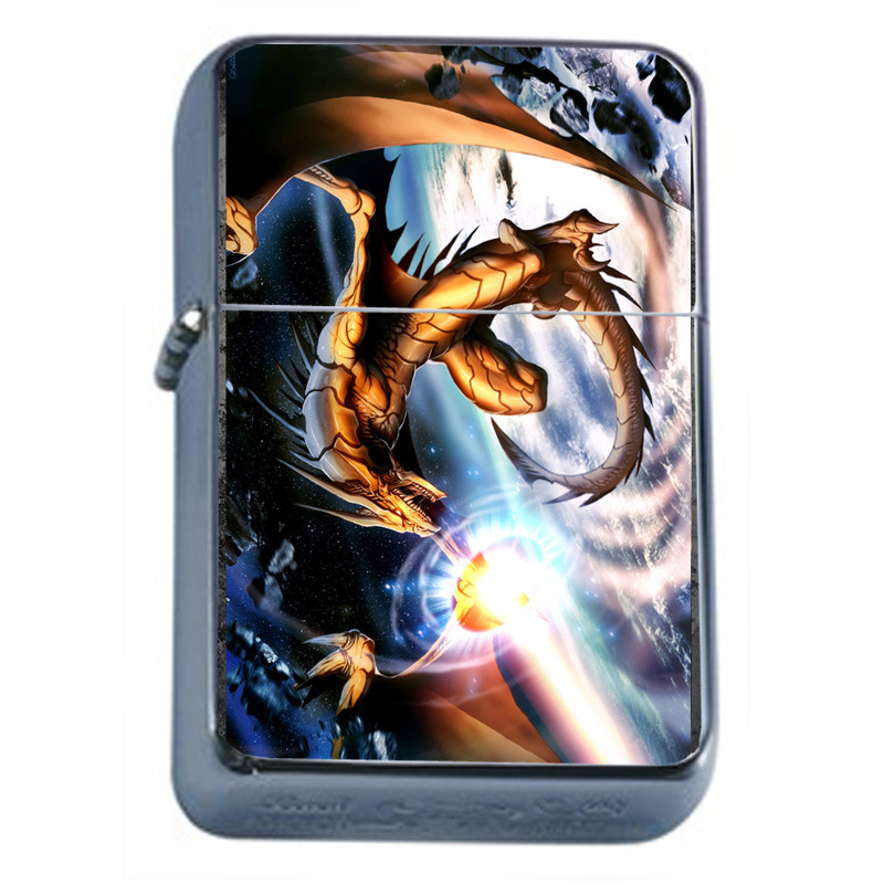 Mythical Creatures D9 Flip Top Oil Lighter Wind Resistant