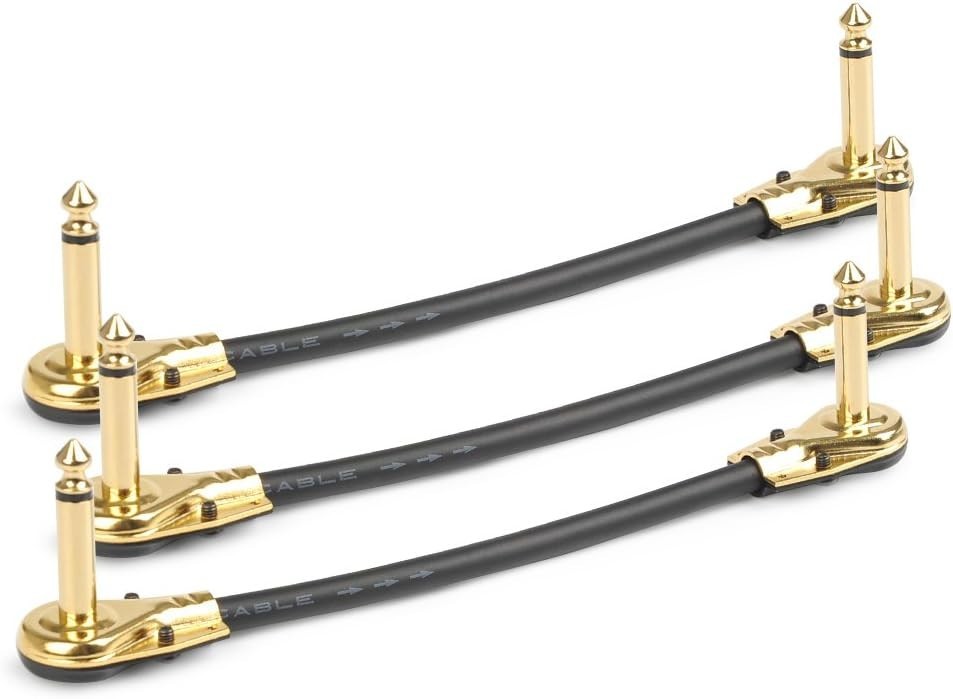 3 Pack 6 Inch Guitar Patch Cable Ultra Quiet Instrument Effect Pedal Patch Cords