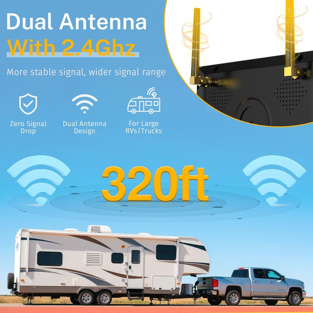 RV Backup Camera Wireless Easy Install: Plug & Play for Furrion Pre-Wired RVs...