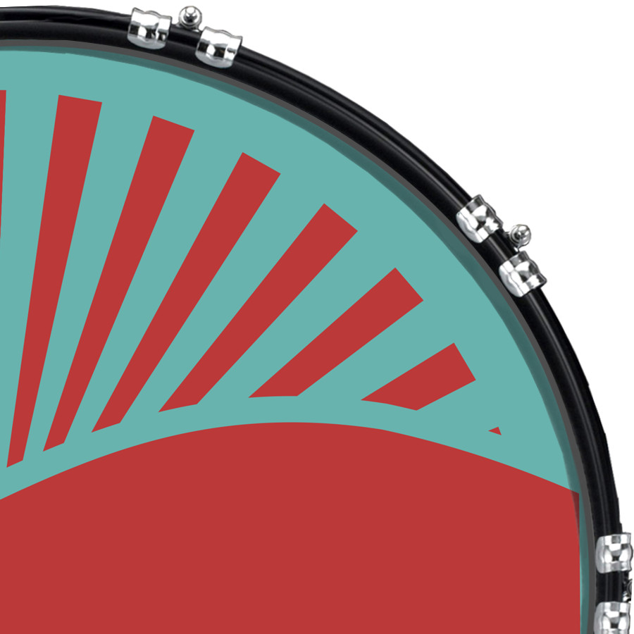 20" Custom Bass Kick Drum Front Head Graphical Graphic Label 1