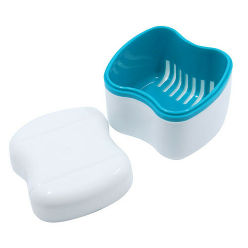 Dental Bath Appliance Denture Teeth Box Storage Case Rinsing Basket Container