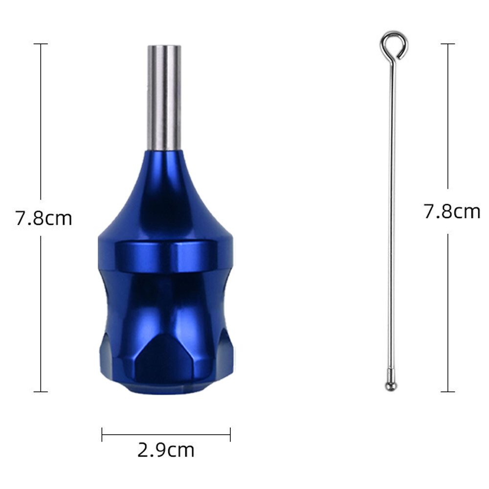 1PC Dark Blue 30mm Tattoo Zinc Alloy Cartridge Grip With 78mm Needle Plunger HOT