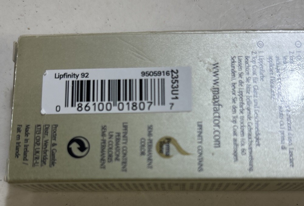 Max Factor Lipfinity Lipcolor Lipstick #92 Exuberant Exuberance Original Formula