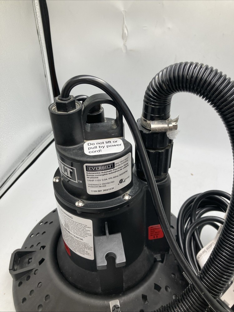 Everbilt Automatic Pool Cover Pump HDPCP25, 1/4 HP, 24 GPM
