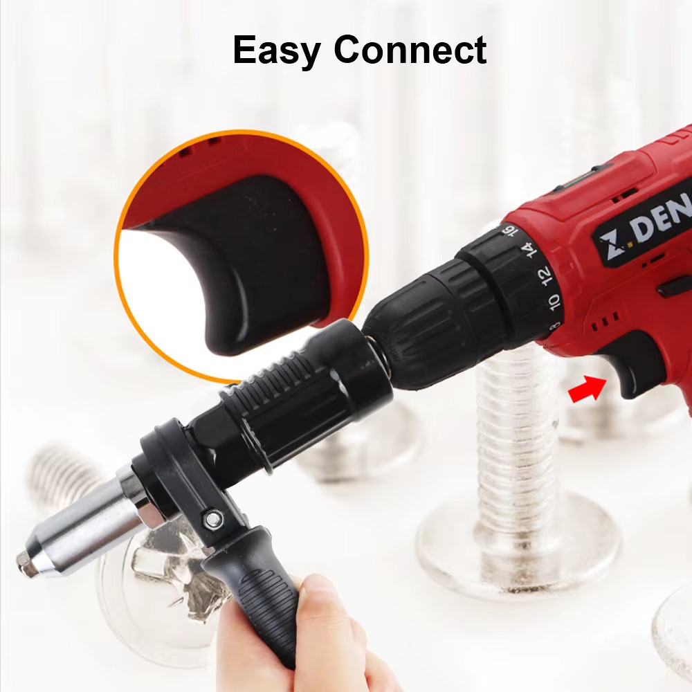 Professional Electric Rivet Nut Gun Adaptor Insert Cordless Power Drill Tool