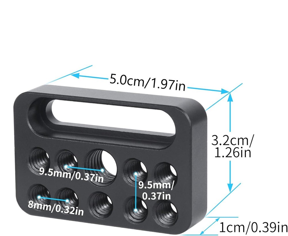 Camera Cheese Plate Multi-Function Mounting Plate with 1/4"& 3/8" Threads