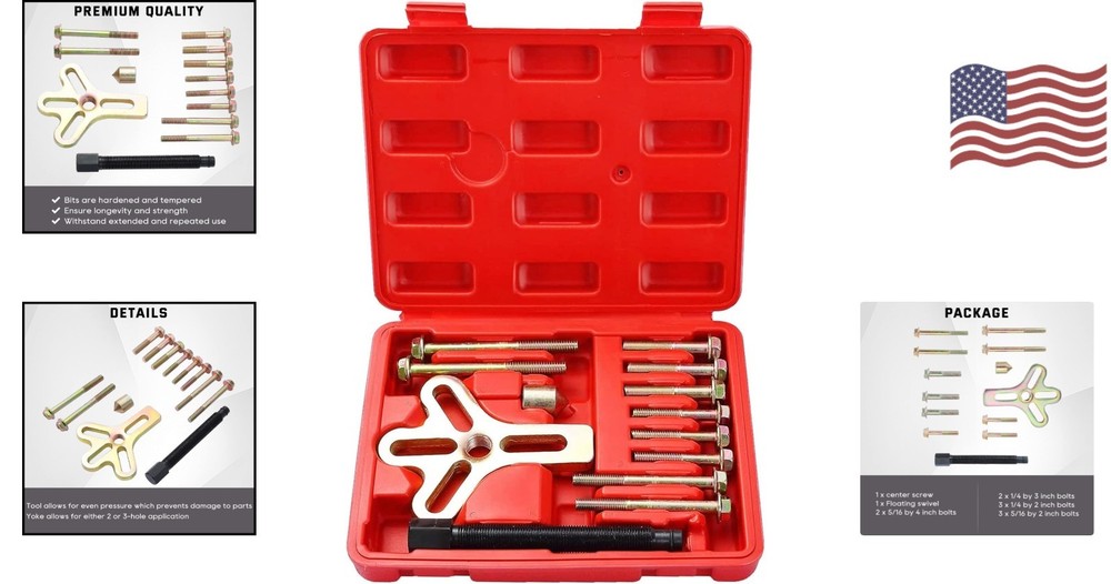 13-Piece Harmonic Balancer Puller Kit - Precision Tools for Damage-Free Repair