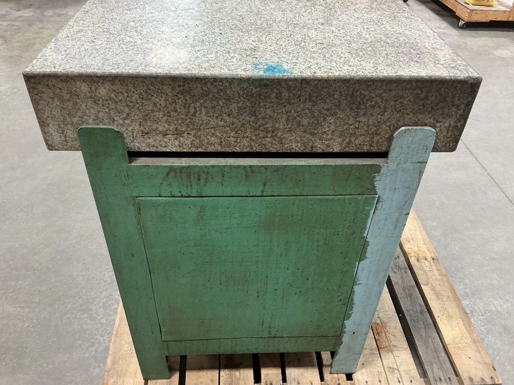 STARRETT SURFACE PLATE, 36 X 30, AND CABINET