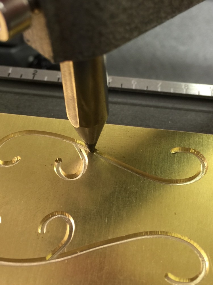 4 WAY SCROLL PATTERN SOLID BRASS ENGRAVING PLATE FOR NEW HERMES FONT