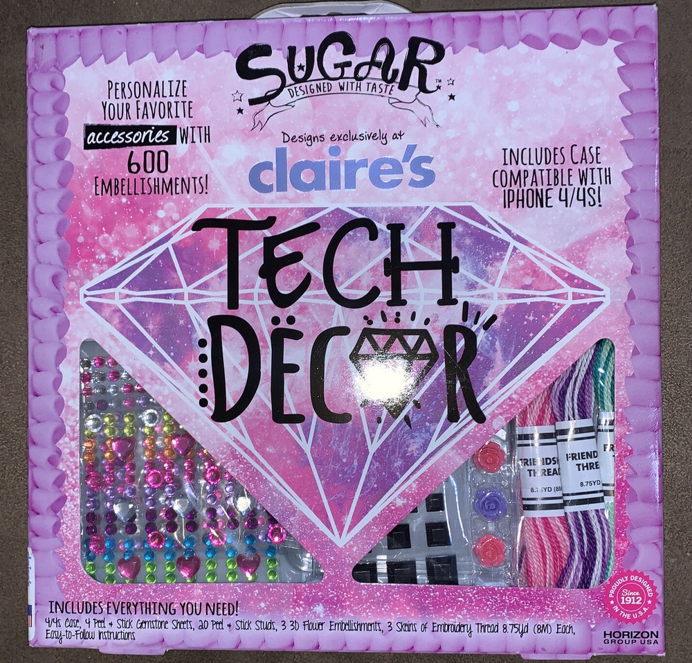 CLAIRE’S TECH DECOR PERSONALIZE W/600 EMBELLISHMENTS SHIMMERING FUN!!