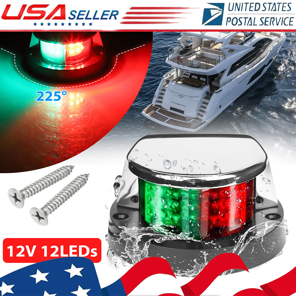 For Boat Navigation Lights Red-Green LED Marine Navigation Light Boat Bow Lights