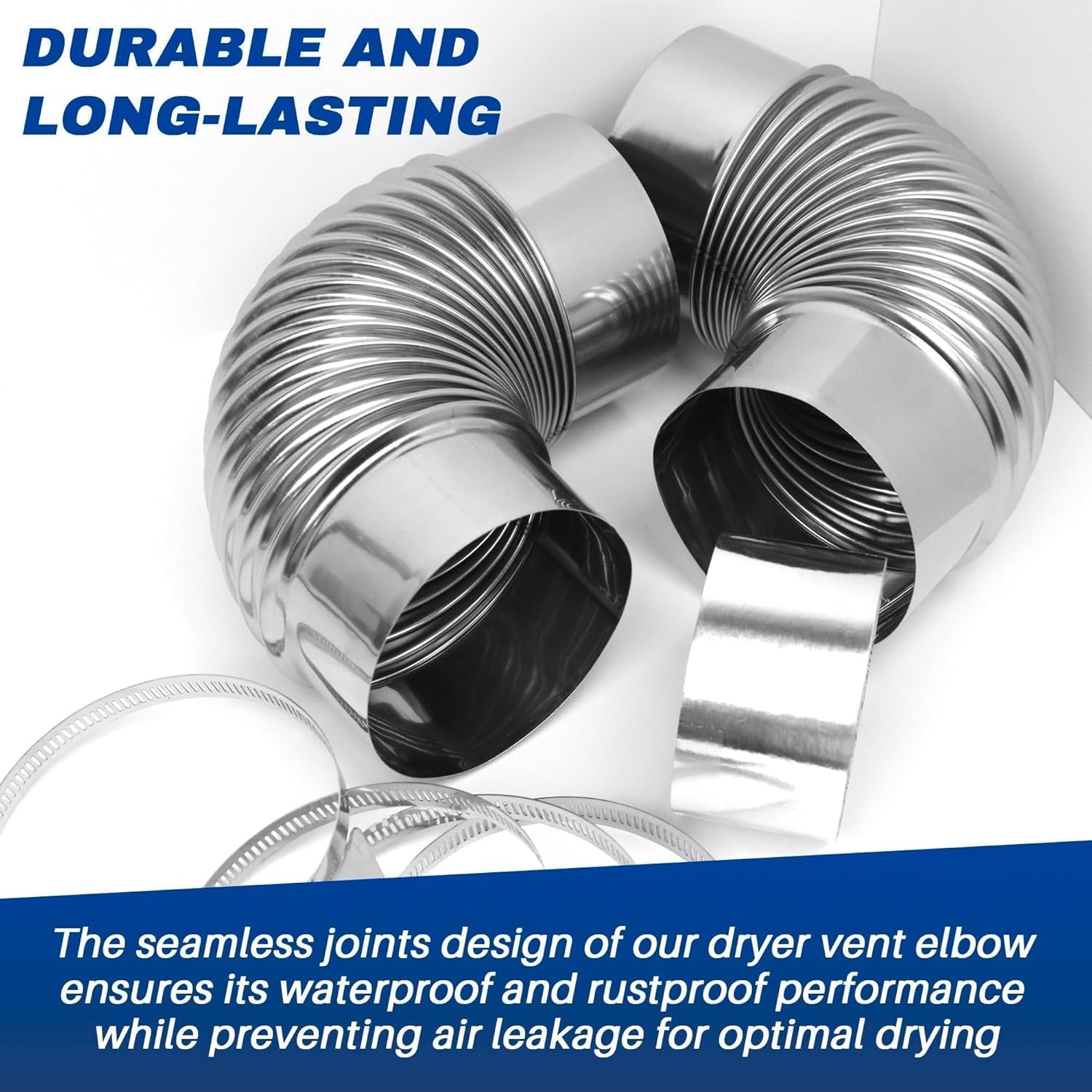 2 Pack 4" OD 3.97" ID 90 Degree Dryer Vent Elbow