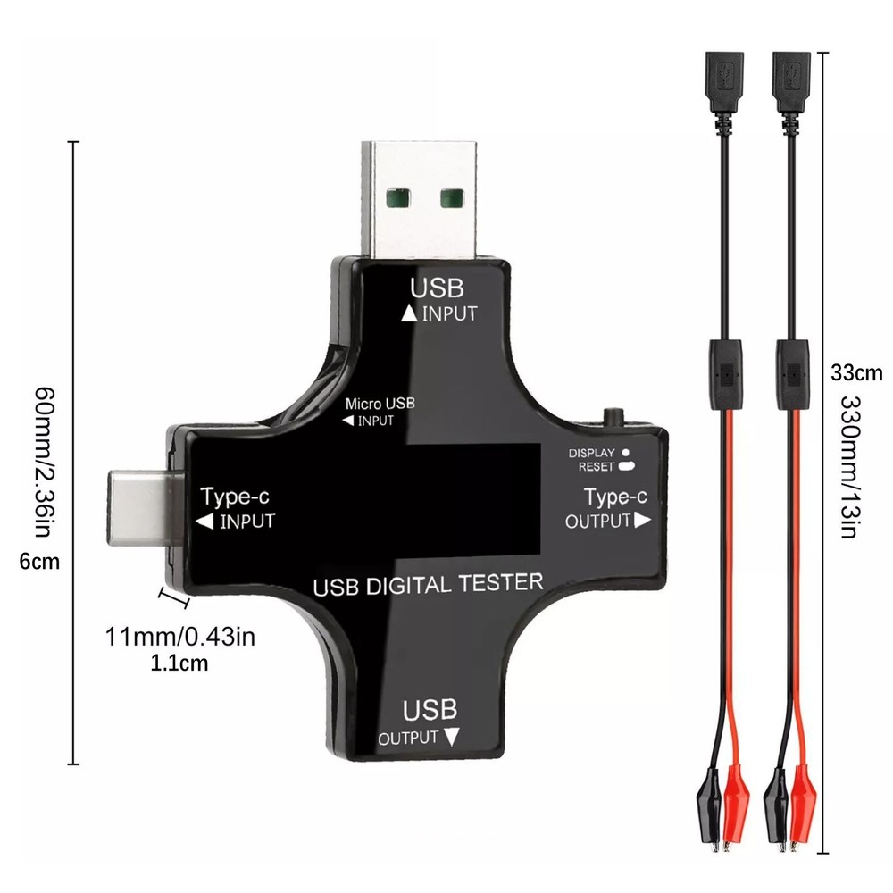 8 IPS Multiple Color Screen USB Power Meter Accepts Maximum Power: 150W