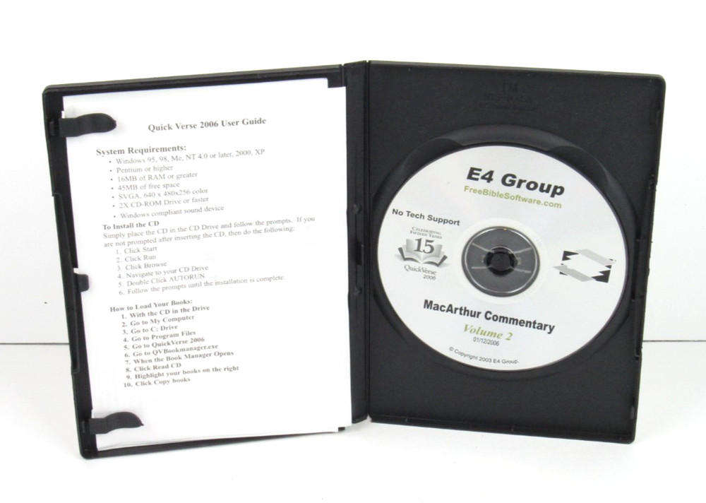 QuickVerse E4 Bible Study MacArthur Commentary Vol. 2 PC Software Tested Works