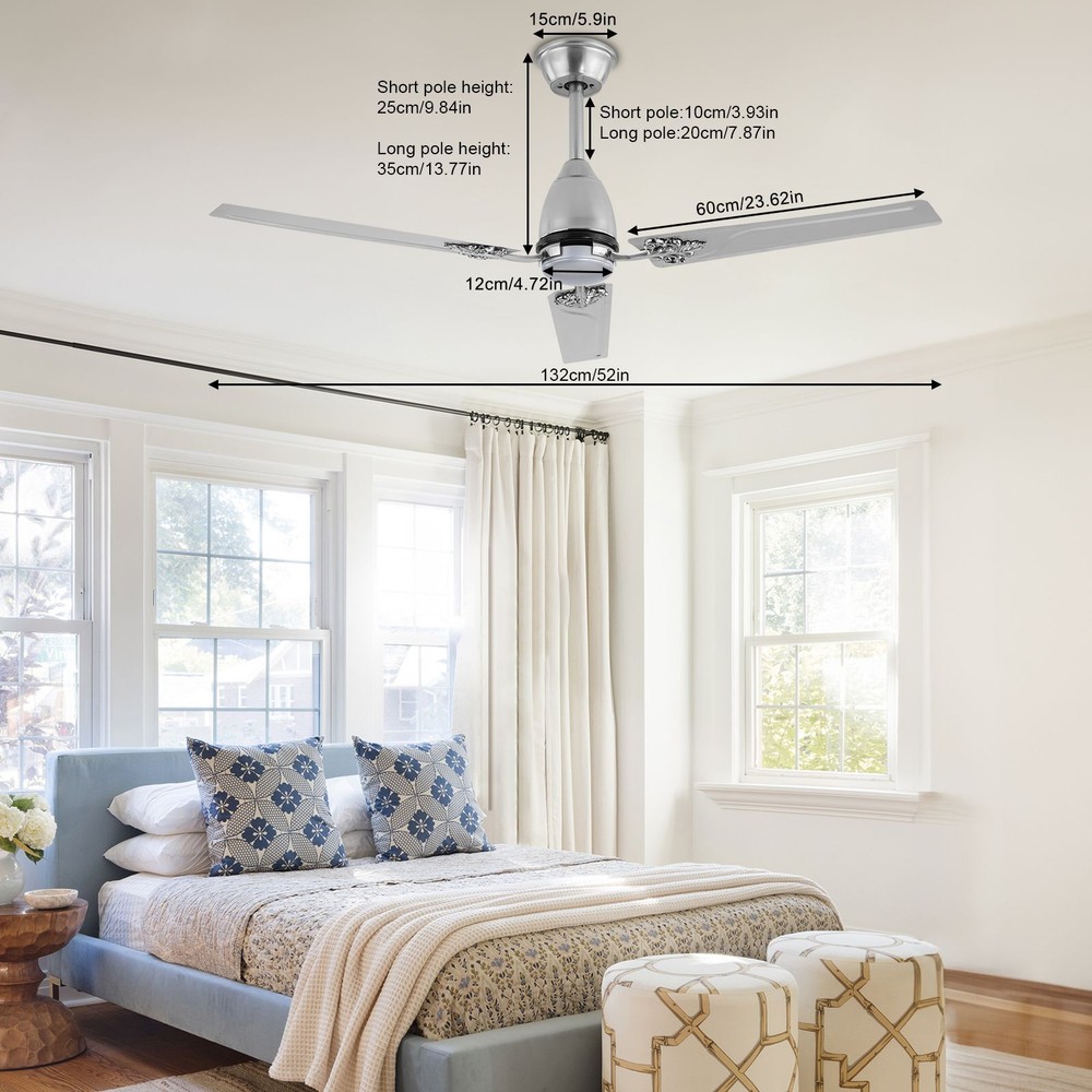 Dimmable LED Ceiling Fan with Remote Control - Energy-Efficient Lighting
