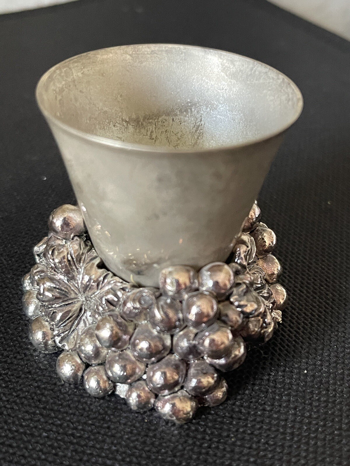 Godinger Silver Plated Cup Heavy Base Grape Design 2 Inches Tall